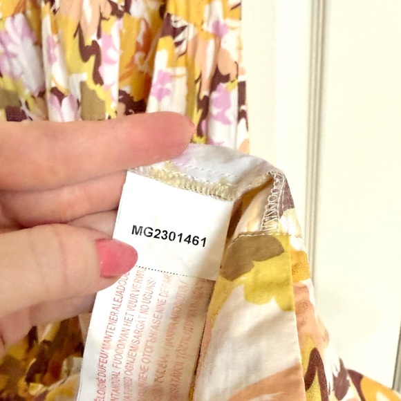 Anthropologie Minkpink Zoey Floral Pleated V Neck Short Sleeve Maxi Dress S - Picture 6 of 8